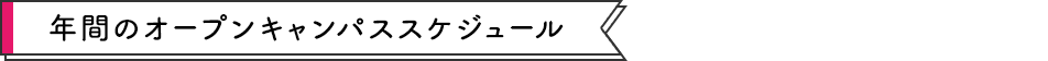 年間のオープンキャンパススケジュール